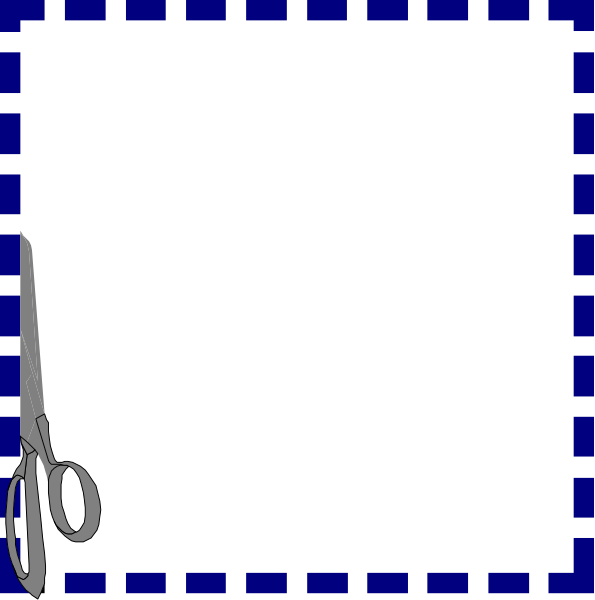 The image shows a pair of scissors with blue handles on top of what appears to be an open book lying flat against a dark background; there is no text present in this clip-art illustration.