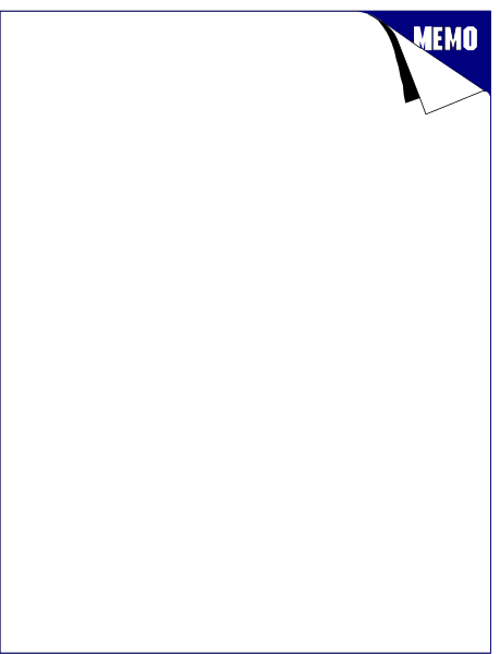 The image shows a black memo pad with white text on it that reads "MEMO."
