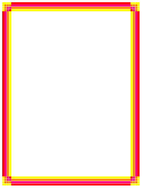 The image shows a pixelated representation of an open book with no visible pages inside it against a dark background.