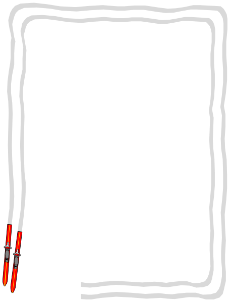 The image shows a blackboard with white chalk lines drawn on it to create an outline of what appears to be a piece of paper hanging from two clips at its top corners; there is also red scissors placed in front of this outlined shape, suggesting that someone might use them for cutting the imaginary sheet.