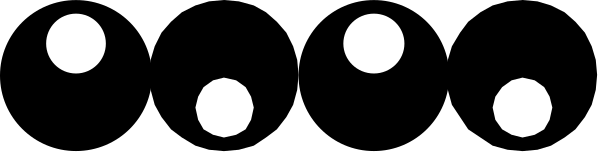 The image shows a gray background with several black dots arranged to resemble an abstract pattern of circles connected by lines; there is no text present in this clip-art image.