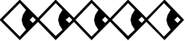 The image shows a gray background with black dots arranged to form an abstract pattern that resembles stylized leaves on either side of what appears to be a horizontal line in between them.