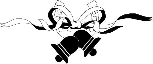 The black and white image shows a cartoon of two characters with their hands tied together behind them; there is no text present in this clip-art illustration.