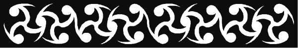 The image shows a black and white pattern with intricate designs that resemble swirls and abstract shapes on what appears to be fabric or paper background.