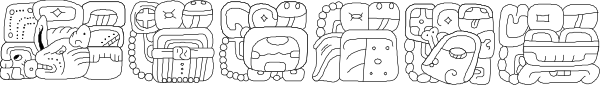 The image shows a black and white pixelated representation of an ancient Egyptian hieroglyphic text on what appears to be stone tablets with various symbols in different sizes within it.