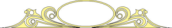 The image shows a black and white illustration of an intricate scroll design with decorative elements at each end on what appears to be a piece of fabric or paper.