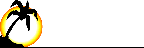 The image shows a night scene with two palm trees silhouetted against an illuminated sky where three bright lights resemble stars in front of them; there is no text present on this clip-art image, and it appears to be digitally altered or stylized rather than depicting real objects.