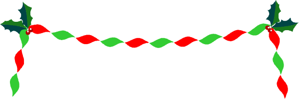 The image shows a string of Christmas lights with red bulbs forming an abstract pattern against a dark background.