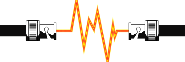 The image shows a graphic of an ECG monitor with orange lines representing heartbeats against a dark background.