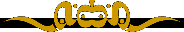 The image shows a yellow banner with an intricate design on it against a gray background.