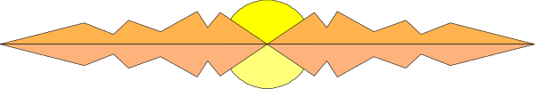 The image shows a simple line drawing of an abstract design with geometric shapes resembling waves on top of each other against a grey background.