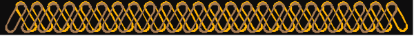 The image shows a long line of clothespins with rings on them against a gray background.