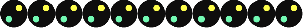 The image shows a line of green dots on a gray background with no other discernible content visible due to its small size.