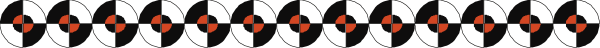 The image shows a gray background with multiple red dots arranged to form an abstract pattern that resembles eyes looking upwards towards another set of similar patterns at the top right corner.