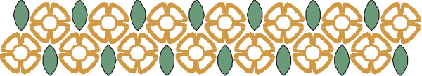 The image shows a decorative border with an intricate pattern of leaves and flowers against a dark background.