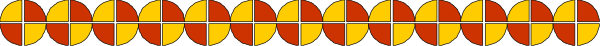 The image shows a red line with two yellow triangles on either end of it against a gray background.