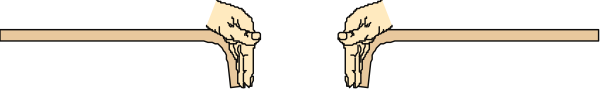 The image shows a simple line drawing of two hands holding up an object with text on it that reads "1976".