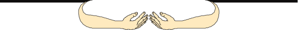 The image shows a closeup of two hands with fingers interlocked over what appears to be an open book lying on its spine; there is no text visible in this section of the photo.