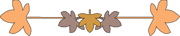 The image shows a decorative border with leaves at each end against an orange background.