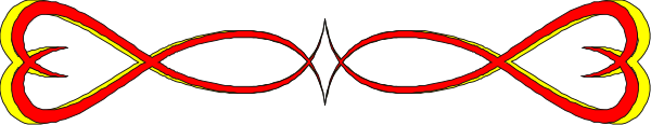 The image shows a red ribbon with white swirls on it against a gray background.