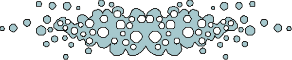 The image shows a gray background with blue dots forming an abstract pattern along its length.