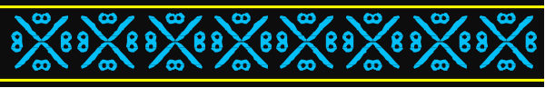 The image shows a blue patterned border with white dots on it against a grey background.