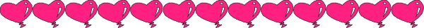The image shows a gray background with pink hearts arranged along its length on both sides of what appears to be an unidentified object in the center that is too small for me to discern any details about it, and there's no text present.