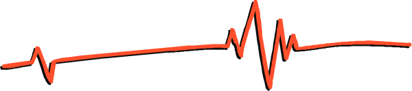 The image shows a red line on an ECG monitor that represents heartbeat patterns over time against a gray background with no other discernible elements present in this small clip-art format.