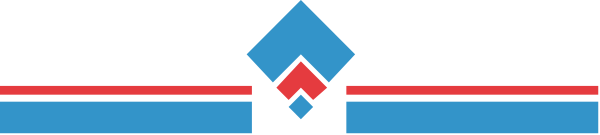 The image shows a stylized graphic of an abstract design with geometric shapes resembling buildings on either side connected by lines that form what appears to be a bridge-like structure in between them against a dark background, possibly representing urban architecture and connectivity within it.