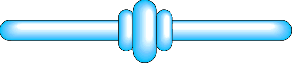 The image shows a blue line with two white dots on it against a gray background.