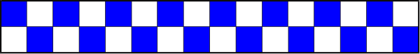 The image shows a blue line with black checkered pattern on it against a grey background.