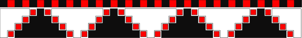 The image shows a gray background with red dots forming an abstract pattern that resembles a stylized representation of something in motion on top of it.