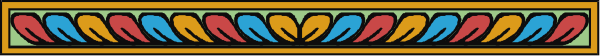 The image shows a colorful ribbon with stripes of red, blue, yellow, green, orange, pink, purple, brown, black, white, gray, tan, cream, beige, ivory and light peach colored bands on it against an off-white background.