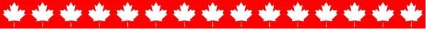 The image shows a gray background with red maple leafs forming an abstract border at both ends of what appears to be a horizontal line in between them.
