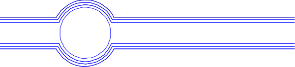 The image shows a blue line with two black circles on it against a grey background.