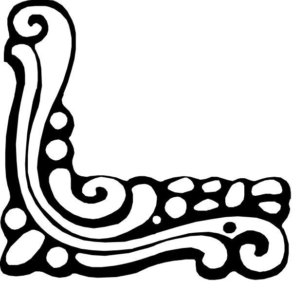 The black and white design features a stylized swirl pattern with intricate detailing that resembles an abstract floral motif on what appears to be a background of solid color.