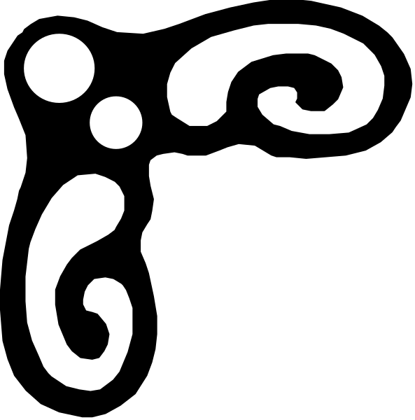 The images show a black and white logo with two different designs: on top is an abstract swirl pattern resembling musical notes; below it appears to be a stylized letter 'E' in cursive script, possibly representing "euro" or another brand name associated with the image.