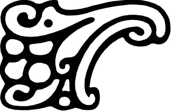 The image shows a decorative scroll design with intricate patterns on it against a plain background.