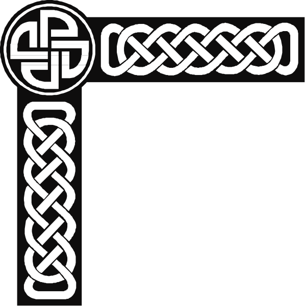 The image shows a black banner with white text that reads "Celtic Knots" at both ends of it.