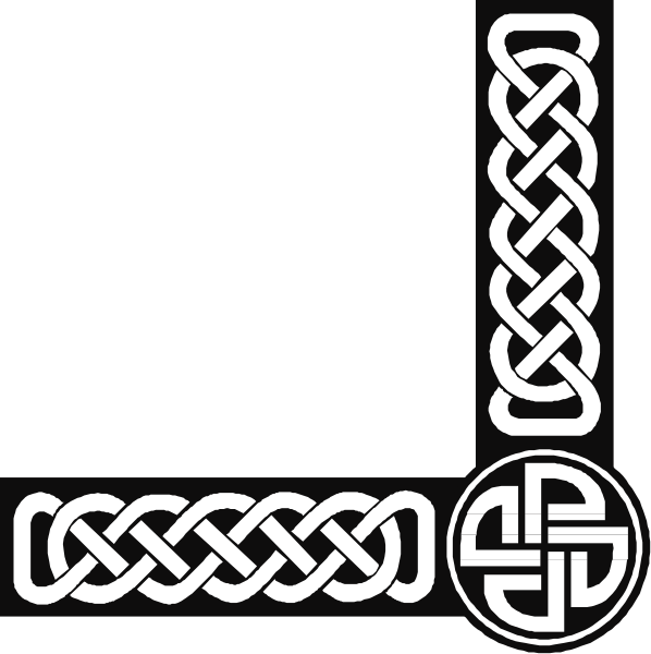 The image shows a black background with white illustrations of two intertwined chains forming an X shape at their intersection; above this design is another chain that appears to be draped over it in such a way as if hanging from one end, and below them there's a symbol resembling the Greek letter alpha (α) inside what looks like a shield or emblem.