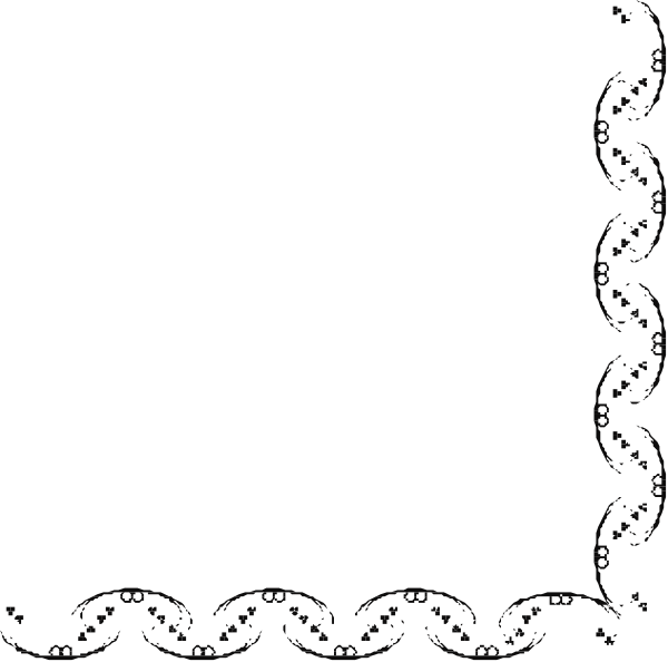 The black and white photo shows a blank sign with an intricate border design on it against a dark background.