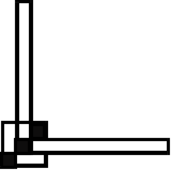 The image shows a black screen with two white horizontal lines at different heights on it.