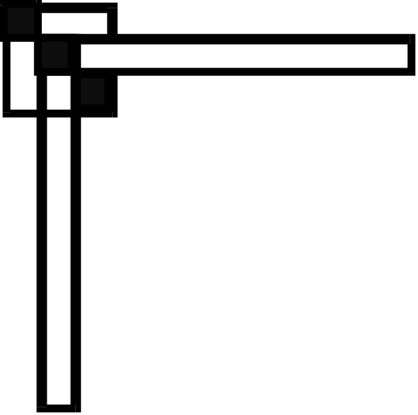 The image shows a black screen with two white horizontal lines at different heights on it.
