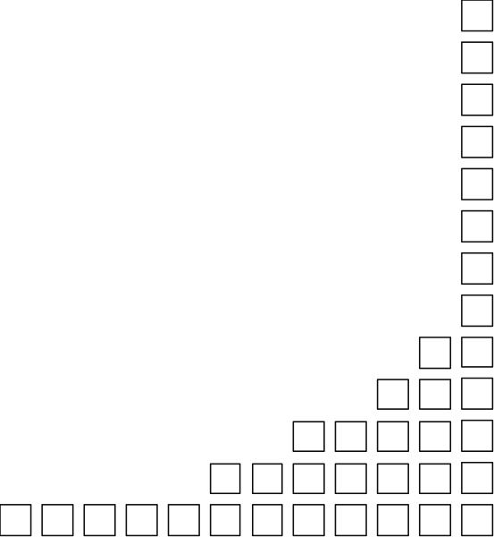 The image shows a black square with white dots forming an abstract pattern on its left side against a dark background; to the right is another smaller inset of similar design but more detailed within it.