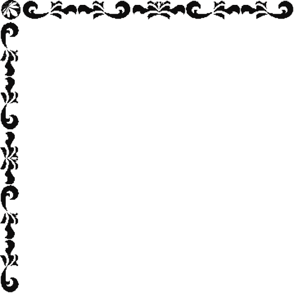 The black square with a white border on it has an intricate design around its edges that resembles lacework in shades of brown and beige.