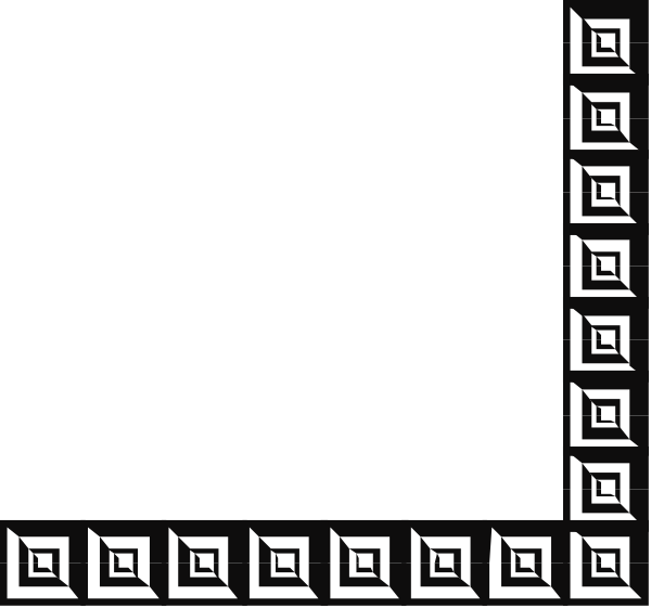 The image shows a black square with white lines forming an abstract pattern within it on what appears to be a dark background.