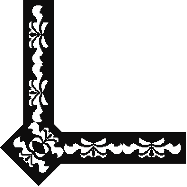 The black and white logo of a monogrammed letter 'L' with intricate designs around it on what appears to be an emblematic background.