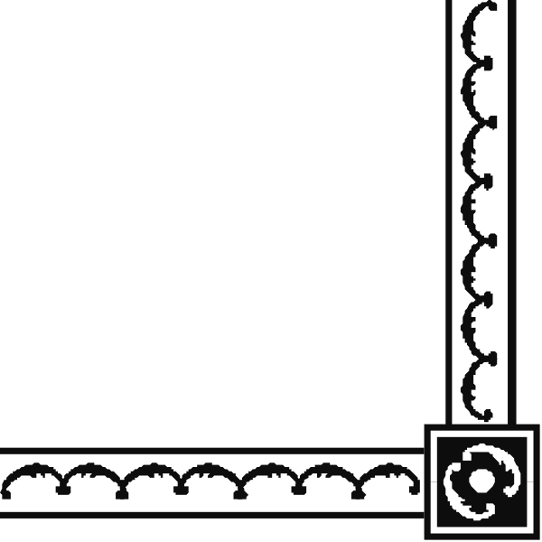 The image shows a black square with white lines forming an abstract pattern on its surface.