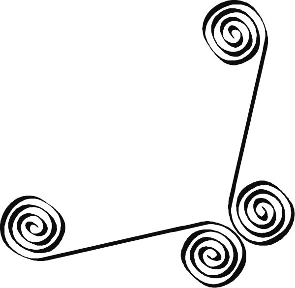 The black and white illustration shows a simple line drawing of swirls with no additional context provided about what is being depicted in this small clip-art image.