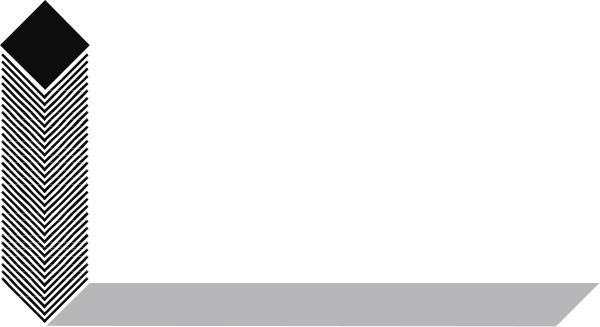 The image shows a black and white pixelated representation of an abstract design with geometric shapes that could be interpreted as furniture pieces such as chairs and tables arranged in what appears to be a room-like layout against a gray background, giving it a minimalist appearance.